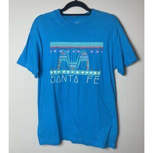 Vintage Hanes Beefy T Santa Fe Blue Graphic 80s 90s Medium 38-40 Made in USA